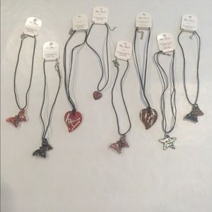 Bundle lot of 8 glass pendant necklaces